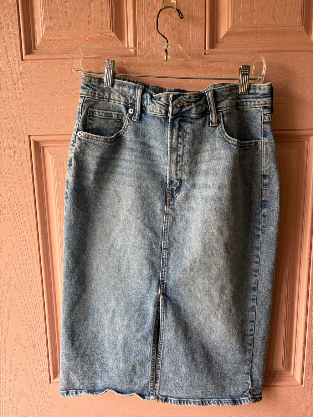 GAP Light Wash Denim Midi Skirt